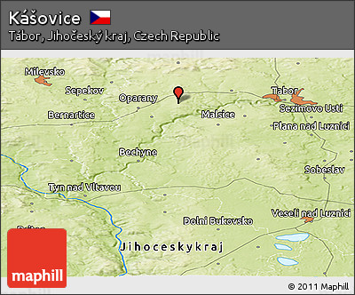 Physical Panoramic Map of Kášovice