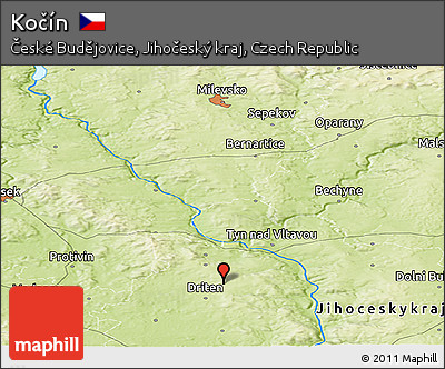 Physical Panoramic Map of Kočín