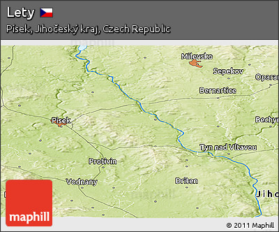 Physical Panoramic Map of Lety