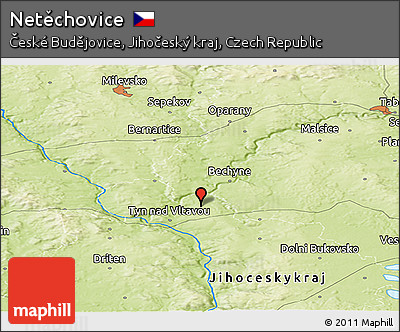 Physical Panoramic Map of Netěchovice