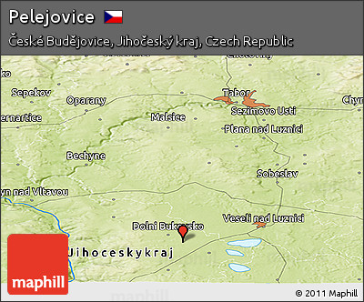 Physical Panoramic Map of Pelejovice
