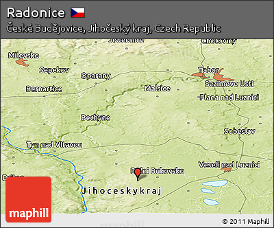 Physical Panoramic Map of Radonice