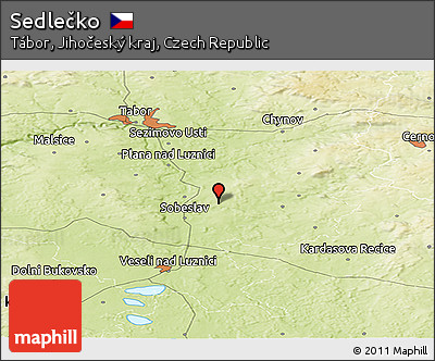 Physical Panoramic Map of Sedlečko