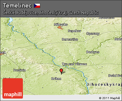 Physical Panoramic Map of Temelinec