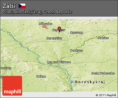 Physical Panoramic Map of Zálší