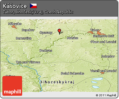 Physical Panoramic Map of Kášovice