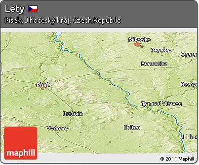 Physical Panoramic Map of Lety