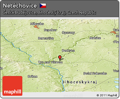Physical Panoramic Map of Netěchovice