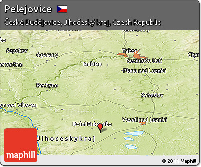 Physical Panoramic Map of Pelejovice