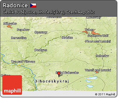 Physical Panoramic Map of Radonice
