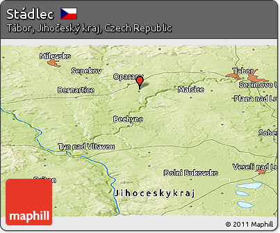 Physical Panoramic Map of Stádlec