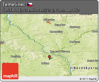 Physical Panoramic Map of Temelinec