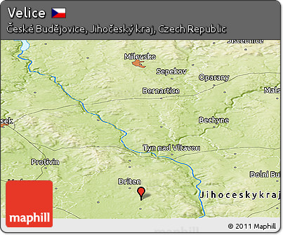 Physical Panoramic Map of Velice