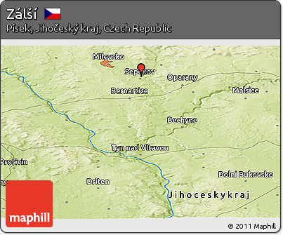 Physical Panoramic Map of Zálší