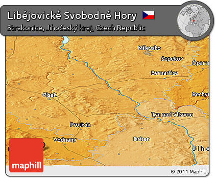 Political Panoramic Map of Libějovické Svobodné Hory