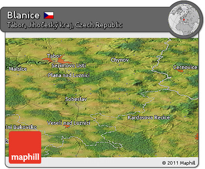 Satellite Panoramic Map of Blanice
