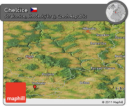 Satellite Panoramic Map of Chelčice