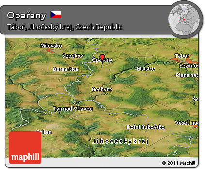 Satellite Panoramic Map of Opařany
