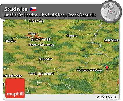 Satellite Panoramic Map of Studnice