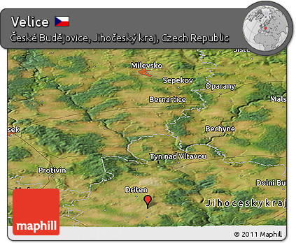 Satellite Panoramic Map of Velice