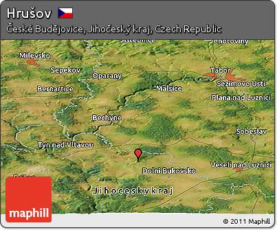 Satellite Panoramic Map of Hrušov