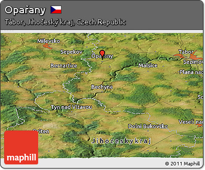 Satellite Panoramic Map of Opařany
