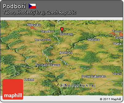 Satellite Panoramic Map of Podboří