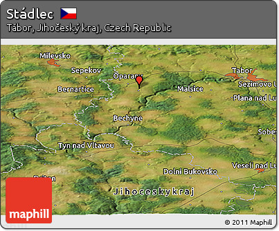 Satellite Panoramic Map of Stádlec