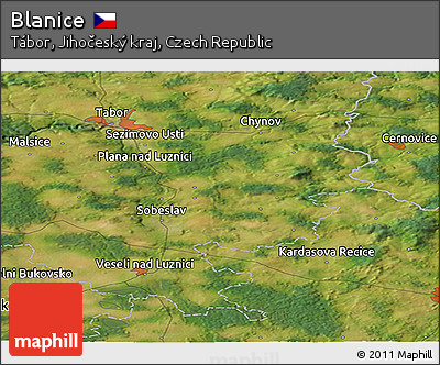 Satellite Panoramic Map of Blanice