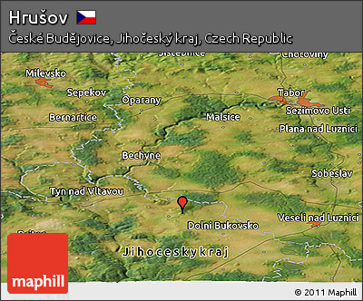 Satellite Panoramic Map of Hrušov