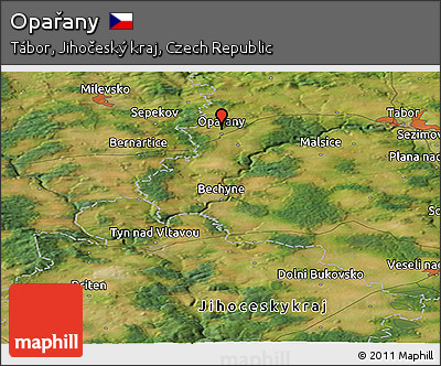 Satellite Panoramic Map of Opařany