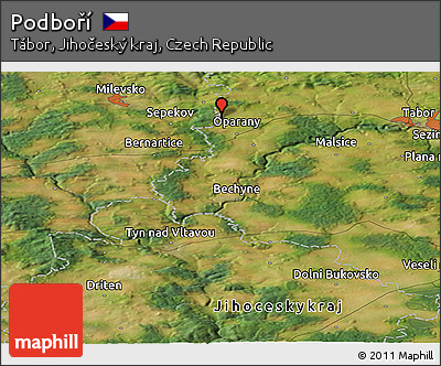 Satellite Panoramic Map of Podboří