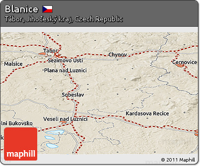 Shaded Relief Panoramic Map of Blanice