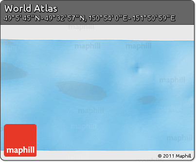 Physical 3D Map of the Area around 49° 19' 21" N, 151° 22' 30" E