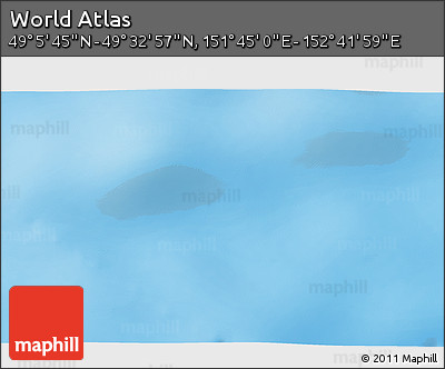 Physical 3D Map of the Area around 49° 19' 21" N, 152° 13' 29" E