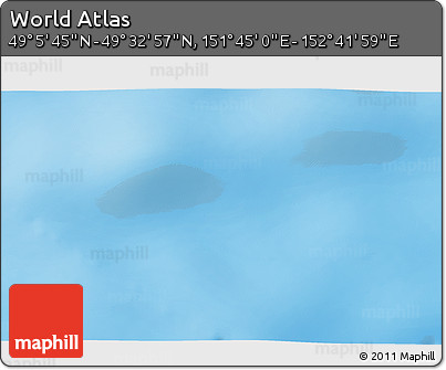 Physical 3D Map of the Area around 49° 19' 21" N, 152° 13' 29" E