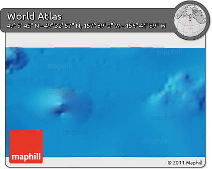 Physical 3D Map of the Area around 49° 19' 21" N, 157° 10' 30" W