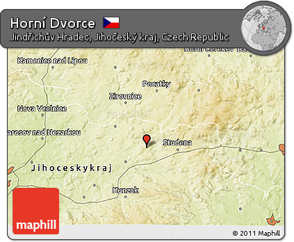 Physical 3D Map of Horní Dvorce