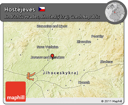 Physical 3D Map of Hostějeves