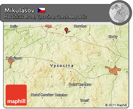 Physical 3D Map of Mikulášov