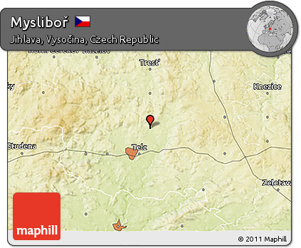 Physical 3D Map of Mysliboř