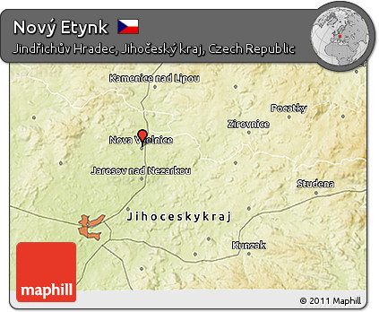 Physical 3D Map of Nový Etynk