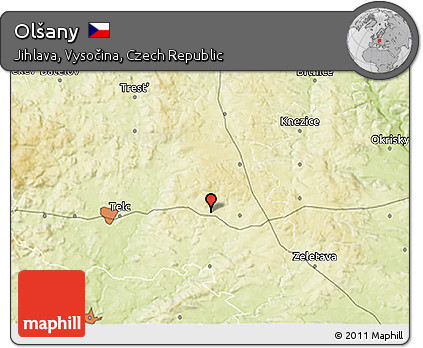 Physical 3D Map of Olšany