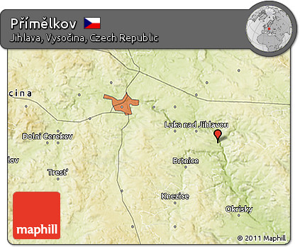 Physical 3D Map of Přímělkov