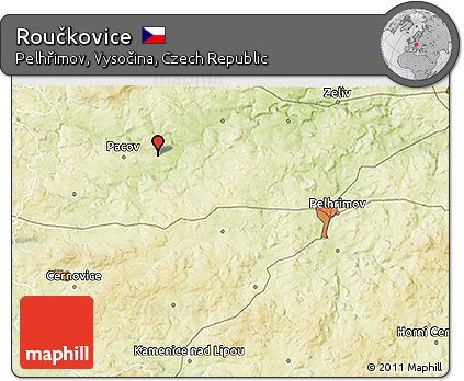 Physical 3D Map of Roučkovice