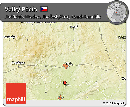 Physical 3D Map of Velký Pěčín