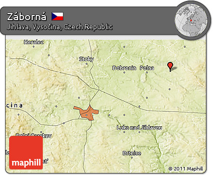 Physical 3D Map of Záborná