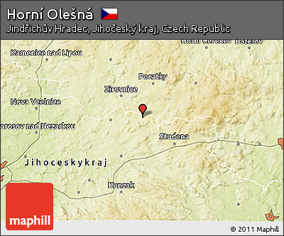 Physical 3D Map of Horní Olešná