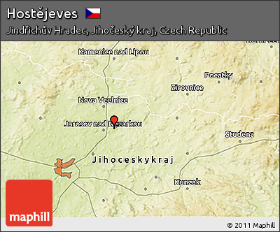 Physical 3D Map of Hostějeves