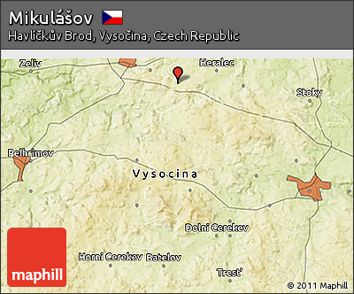 Physical 3D Map of Mikulášov